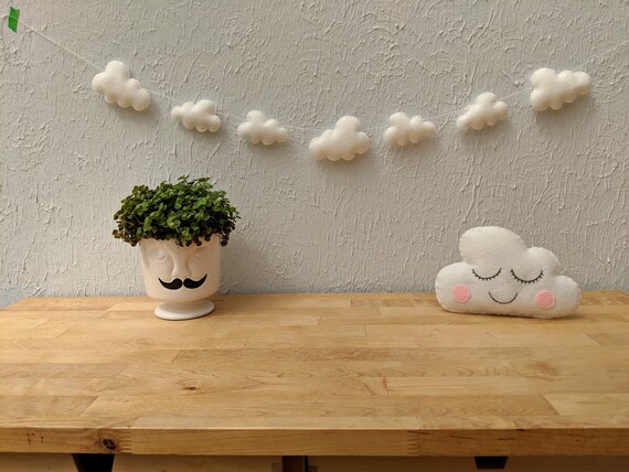 Felt Cloud Garland, White Cloud Bunting, Nursery Decor, Baby Shower Gift, Neutral Baby Gift, Cloud Theme Nursery, Unisex Nursery. Felt Cloud Garland, White Cloud Bunting, Nursery Decor, Baby Shower Gift, Neutral Baby Gift, Cloud Theme Nursery, Unisex Nursery.