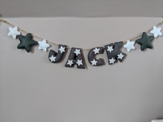 Grey & White Star Name Banner - Nursery Decor or Baby Shower Gift. Unisex Name Garland. Grey & White Star Name Banner - Nursery Decor or Baby Shower Gift. Unisex Name Garland.