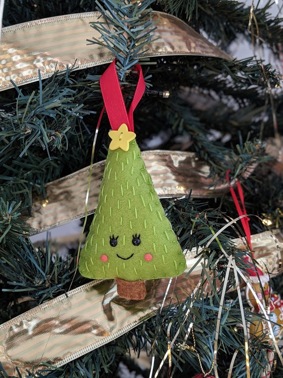 Felt Christmas Decorations - Christmas Tree - Cute Kawaii Christmas Ornaments - Christmas Garland Felt Christmas Decorations - Christmas Tree - Cute Kawaii Christmas Ornaments - Christmas Garland