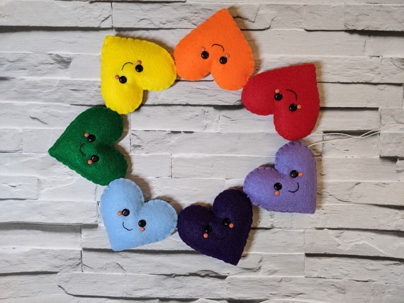 Kawaii Rainbow Heart Garland. Happy Face Love Bunting. Felt Smiling Banner. Kids Kawaii Bedroom Decoration. Colourful Nursery Decor. Kawaii Rainbow Heart Garland. Happy Face Love Bunting. Felt Smiling Banner. Kids Kawaii Bedroom Decoration. Colourful Nursery Decor.