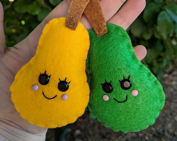 Cute Felt Kawaii Pear Keychain Keyring Pair Couple Gift Wedding Gift Best Friend Gift Cute Felt Kawaii Pear Keychain Keyring Pair Couple Gift Wedding Gift Best Friend Gift