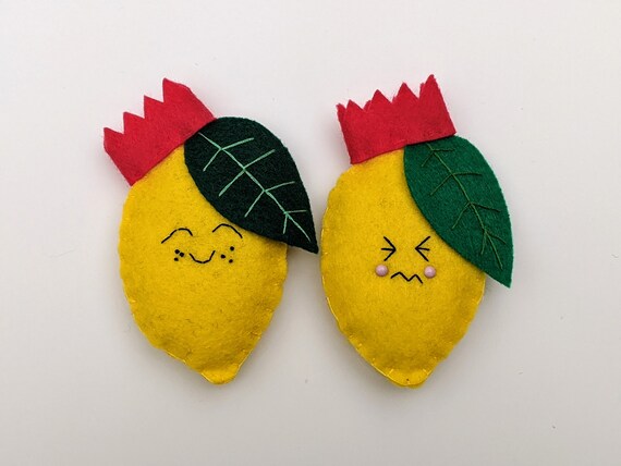 Felt Lemon Christmas Ornament. Sour Lemon Xmas Decoration. Felt Tree Hanging. Pack of two. Felt Lemon Christmas Ornament. Sour Lemon Xmas Decoration. Felt Tree Hanging. Pack of two.