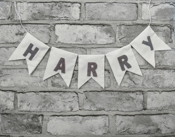 Personalised Grey and White Pennant Name Banner. Stylish Nursery Decor, Felt Flag Garland, Grey and White Name Banner for Baby. Personalised Grey and White Pennant Name Banner. Stylish Nursery Decor, Felt Flag Garland, Grey and White Name Banner for Baby.