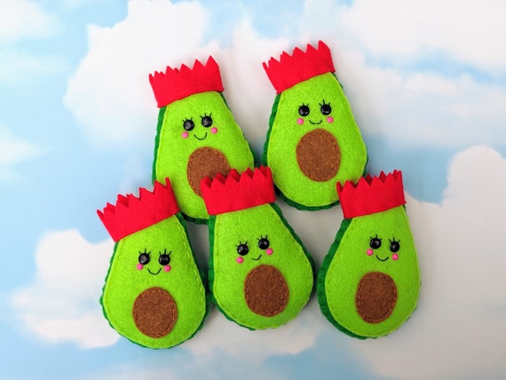 Avocado Christmas Ornament. Kawaii Felt Avocado Festive Holiday Decoration. Avocado Christmas Ornament. Kawaii Felt Avocado Festive Holiday Decoration.