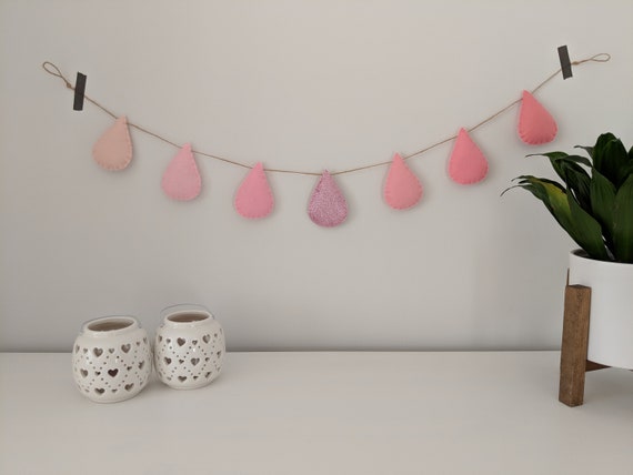 Pink Ombré Raindrop Garland, Droplet Garland, Scandi Garland, Baby Shower, Nursery Decor, Teardrop Garland, Playroom, Glitter Raindrop Pink Ombré Raindrop Garland, Droplet Garland, Scandi Garland, Baby Shower, Nursery Decor, Teardrop Garland, Playroom, Glitter Raindrop
