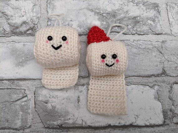 Crochet Toilet Roll Christmas Ornament. Toilet Paper. Lockdown Christmas 2020 Joke Gift. Crochet Toilet Roll Christmas Ornament. Toilet Paper. Lockdown Christmas 2020 Joke Gift.