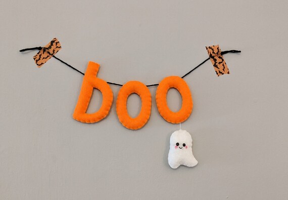 boo Halloween Ghost Decoration. Felt boo Wall Hanging. Cute Halloween Ornament. boo Halloween Ghost Decoration. Felt boo Wall Hanging. Cute Halloween Ornament.