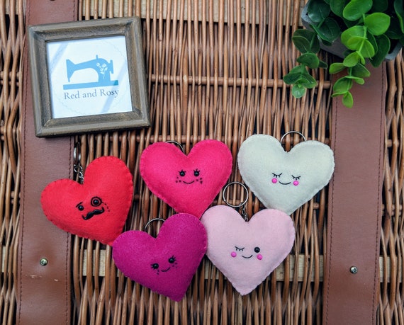 Kawaii Heart Keychains Bundle - 5 pieces - Cute gift or Party Favor Kawaii Heart Keychains Bundle - 5 pieces - Cute gift or Party Favor