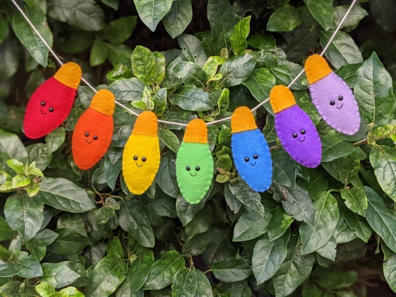 Christmas Light Fireplace Garland. Felt Kawaii Rainbow Festive Fairy Light Bunting. Cute Kids Reusable Bedroom Decor. Customisable Xmas Christmas Light Fireplace Garland. Felt Kawaii Rainbow Festive Fairy Light Bunting. Cute Kids Reusable Bedroom Decor. Customisable Xmas