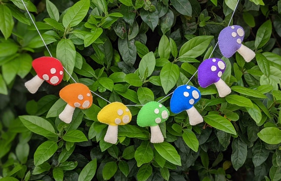 Rainbow Toadstool Garland. Woodland Felt Bunting. Fairy Toadstools. Nursery Wall Art. Kids Room Decoration. Mushroom Decor. Playroom Hanging Rainbow Toadstool Garland. Woodland Felt Bunting. Fairy Toadstools. Nursery Wall Art. Kids Room Decoration. Mushroom Decor. Playroom Hanging