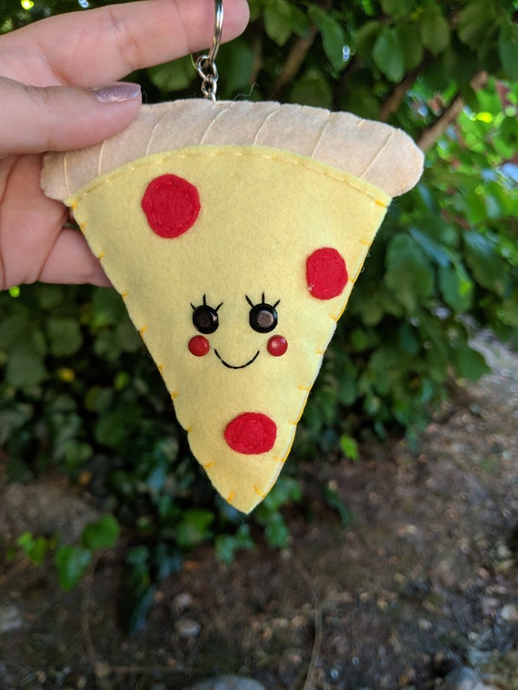 Cute Felt Kawaii Happy Pizza Keychain / Keyring - Pizza Gift, friend gift, Kawaii Pizza, Felt Pizza, Pizza Lover Cute Felt Kawaii Happy Pizza Keychain / Keyring - Pizza Gift, friend gift, Kawaii Pizza, Felt Pizza, Pizza Lover