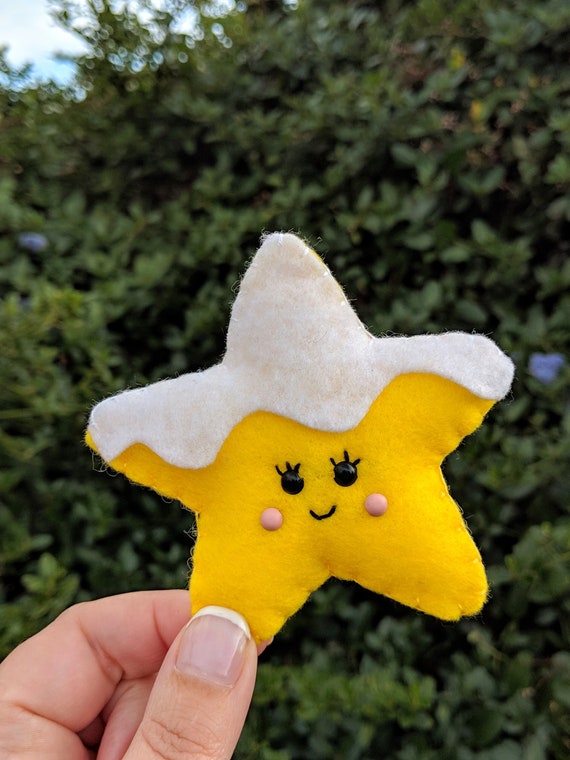 Felt Christmas Decorations - Snowy Star - Cute Kawaii Star - North Star - Yellow Star - Christmas Ornaments Felt Christmas Decorations - Snowy Star - Cute Kawaii Star - North Star - Yellow Star - Christmas Ornaments