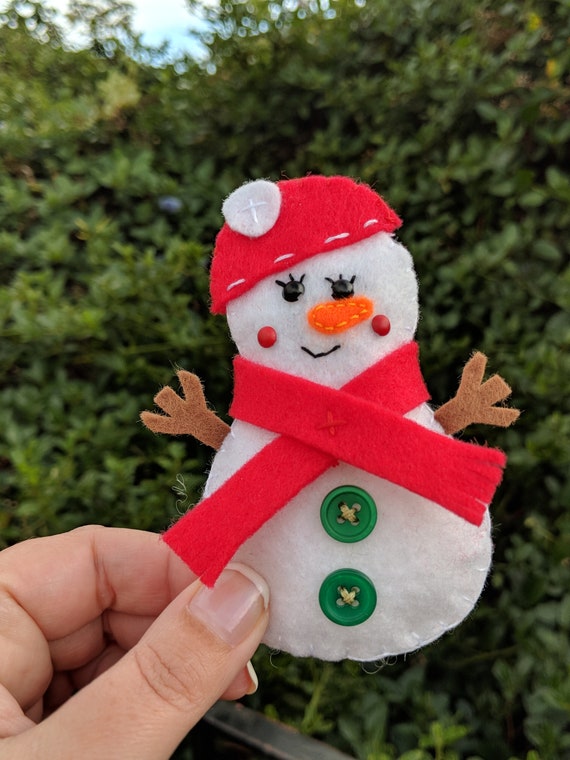 Felt Christmas Decorations - Snowman - Christmas Ornaments Felt Christmas Decorations - Snowman - Christmas Ornaments