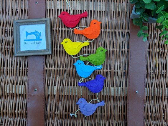 Rainbow Bird Wall Hanging, Perfect Nursery Decor, Unisex Gift, Rainbow Decor, Newborn / Naming Day Gift Rainbow Bird Wall Hanging, Perfect Nursery Decor, Unisex Gift, Rainbow Decor, Newborn / Naming Day Gift