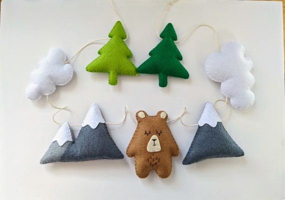 Bear Woodland Themed Garland. Adventure Banner. Wilderness Bunting. Forest theme Nursery Bedroom Decor. Felt Garland. Playroom Wall Art. Bear Woodland Themed Garland. Adventure Banner. Wilderness Bunting. Forest theme Nursery Bedroom Decor. Felt Garland. Playroom Wall Art.