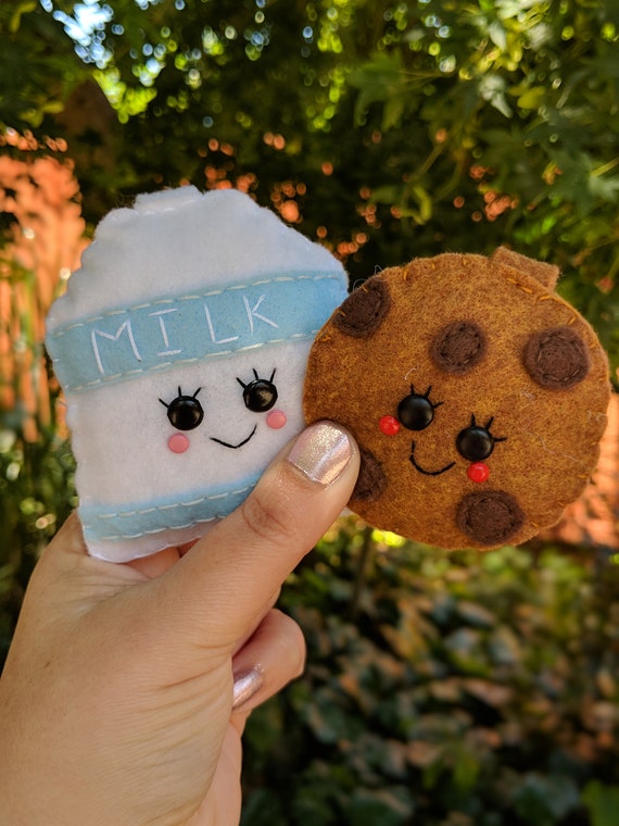 Cookie and Milk BFF Keychain set. Felt Kawaii Milk and Cookie Backpack Charms. Cookie and Milk BFF Keychain set. Felt Kawaii Milk and Cookie Backpack Charms.