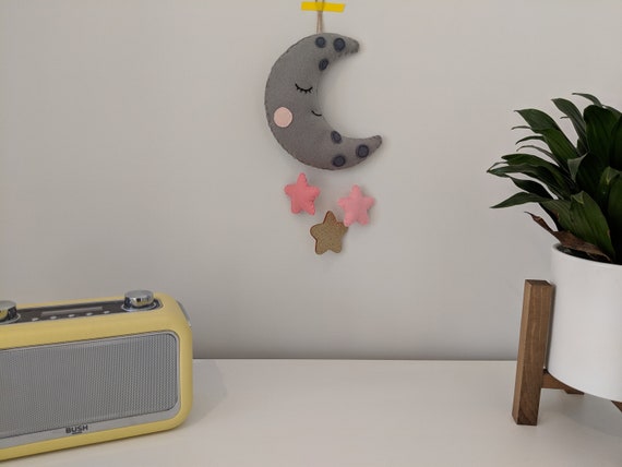 Moon and Star Wall Hanging, Baby Girl Nursery Decor, Child's Bedroom, Pink Grey Rose Gold Nursery, Baby Boy Gift. Moon and Star Wall Hanging, Baby Girl Nursery Decor, Child's Bedroom, Pink Grey Rose Gold Nursery, Baby Boy Gift.