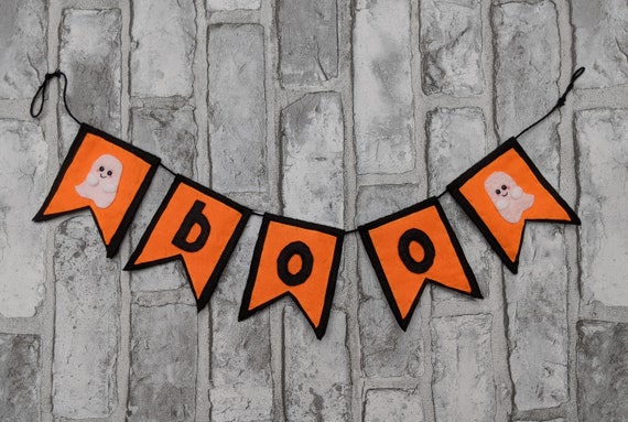 boo Halloween Pennant Garland. Ghost Felt Name Banner. Spooky Decoration. boo Halloween Pennant Garland. Ghost Felt Name Banner. Spooky Decoration.