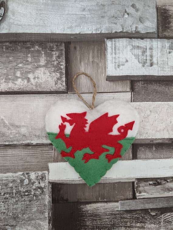 Welsh Flag Heart. Felt Wales Love Heart. I love Wales. Patriotic Welsh Gift. Welsh Dragon. Welsh Flag Heart. Felt Wales Love Heart. I love Wales. Patriotic Welsh Gift. Welsh Dragon.