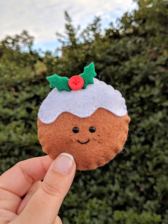 Felt Christmas Decorations - Christmas Pudding - Kawaii Cute Christmas - Christmas Ornaments Felt Christmas Decorations - Christmas Pudding - Kawaii Cute Christmas - Christmas Ornaments