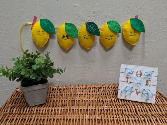 Kawaii Felt Lemon Garland - Perfect for a lemonade stand! Fun Christmas Gift. Kawaii Felt Lemon Garland - Perfect for a lemonade stand! Fun Christmas Gift.