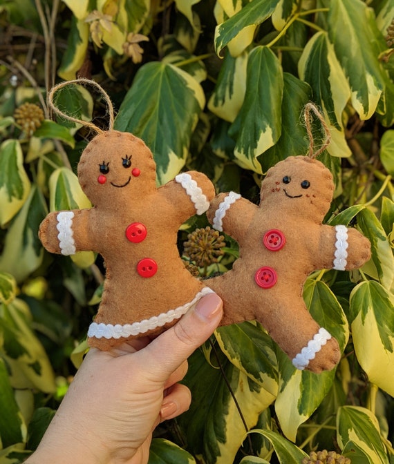 His & Hers Felt Gingerbread Men - Made to Order - Man and Woman - Gingerbread Lady His & Hers Felt Gingerbread Men - Made to Order - Man and Woman - Gingerbread Lady