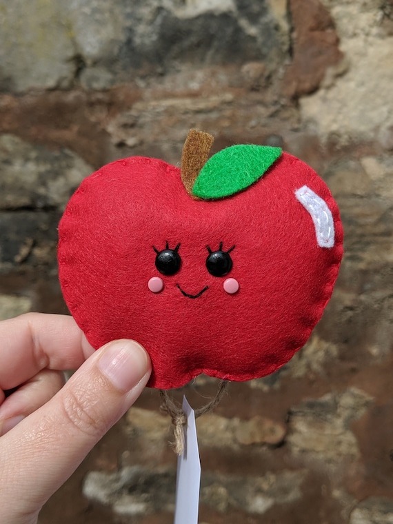 Kawaii Happy Apple Keychain / Keyring - Teacher Appreciation Gift Kawaii Happy Apple Keychain / Keyring - Teacher Appreciation Gift