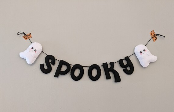 Spooky Halloween Ghost Decoration. Felt Wall Hanging. Spooky Halloween Garland. Spooky Halloween Ghost Decoration. Felt Wall Hanging. Spooky Halloween Garland.
