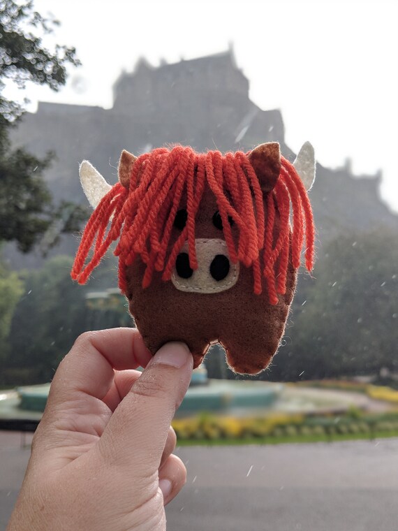 Felt Highland Cow, Highland Coo, Scottish Cow, Made in Scotland, Festive Decoration, Scottish Gift. Felt Highland Cow, Highland Coo, Scottish Cow, Made in Scotland, Festive Decoration, Scottish Gift.