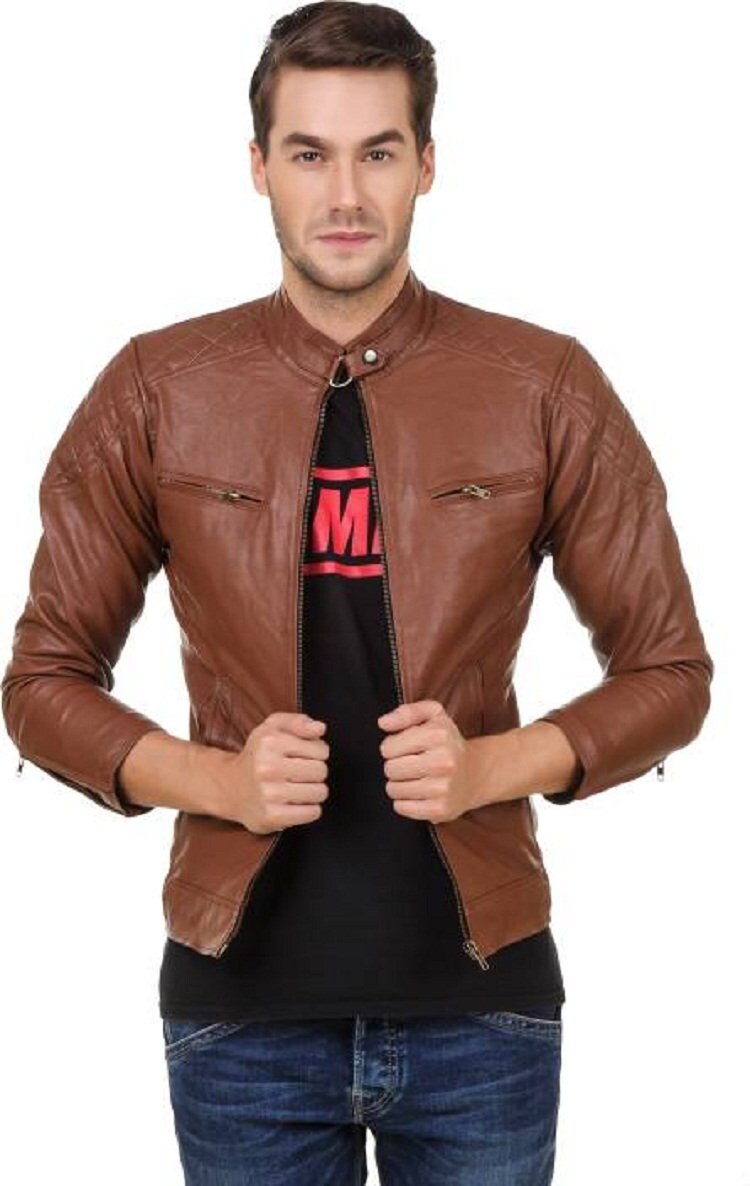Garmadian Brown Leather Jacket for Men Boys Etsy