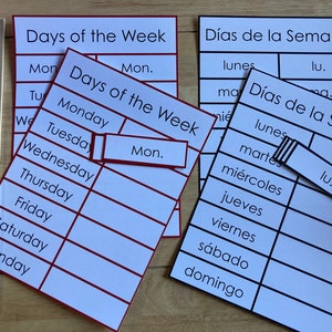 Dagen van de week Engels en Spaans