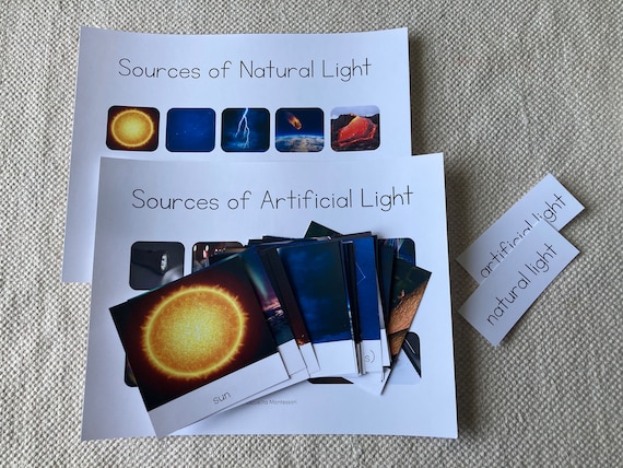 Natrliches und knstliches Licht, Sortierspiel (Englisch) - Etsy.de