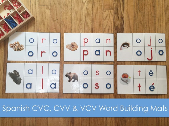 Spanish Cvc Cvv Vcv Word Building Mats Etsy