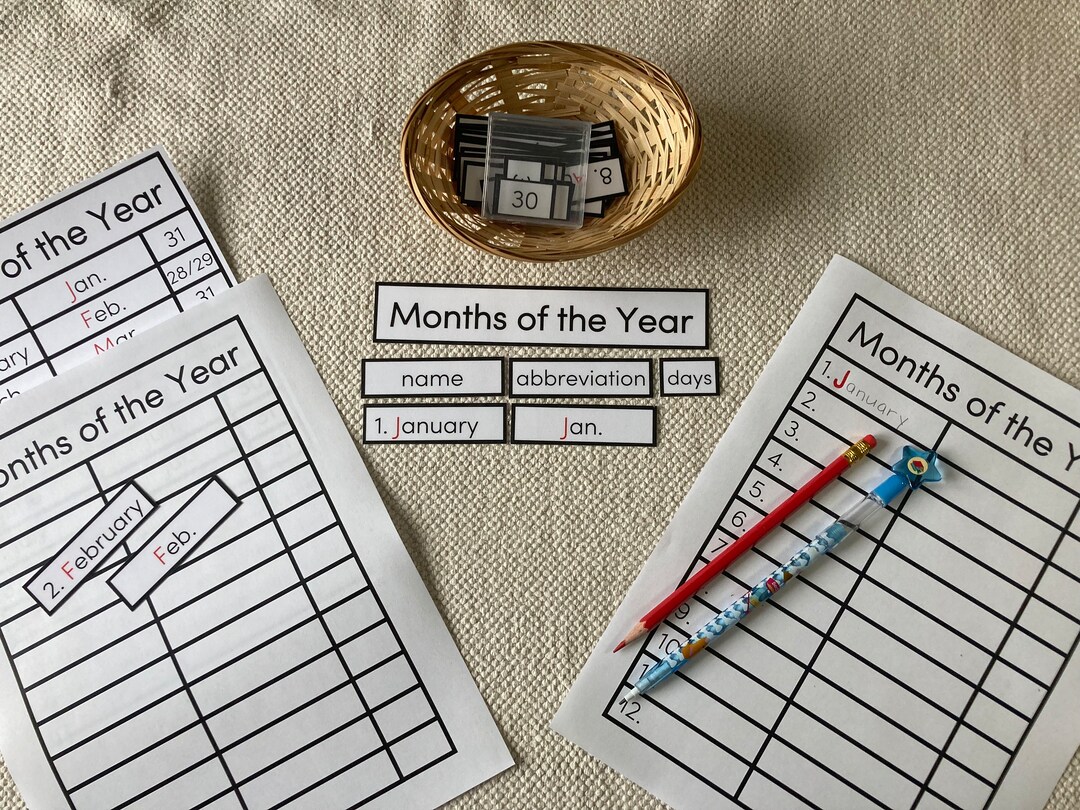 Months of the Year Abbreviation Activity in English (print) - Etsy