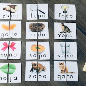 Syllable Word Puzzles in Spanish