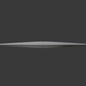 May include: A long, thin, silver-colored metal rod with a pointed tip at each end.