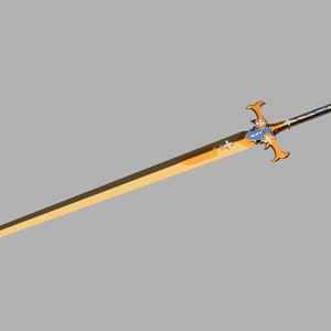 以下が含まれることがあります： 青い金色の柄と十字形の pommel を持つ金色の剣