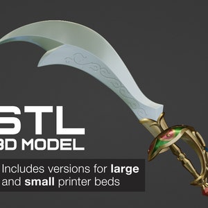 TOTK Riju Inspired Scimitar and Scabbard [3D PRINTABLE FILE]