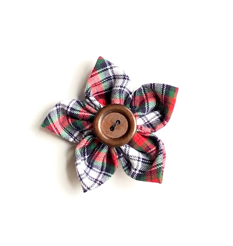 Cute Dog Accessory Flower Dog Collar Plaid Flower Dog Collar Accessory