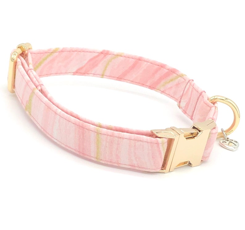 Pink & Gold Marble Dog Collar Cute Dog Collar Etsy