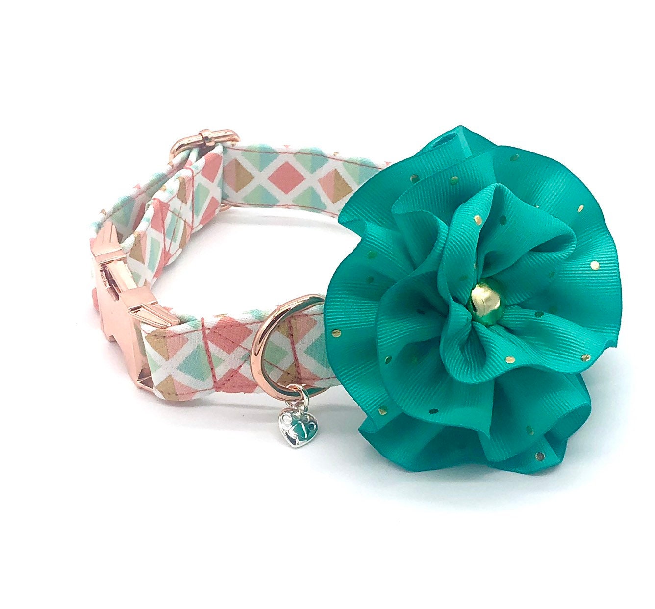 Geometric Coral Dog Collar Cute Dog Collar Etsy