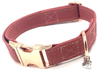 dusty rose dog collar