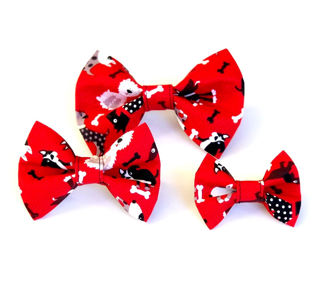 Dogs and Bones Bow Tie for Dog Collar Dog Collar Accessories Etsy UK