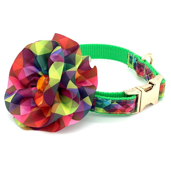 Geometric Jewel Dog Collar | Cute Dog Collar | Stylish Dog Collar