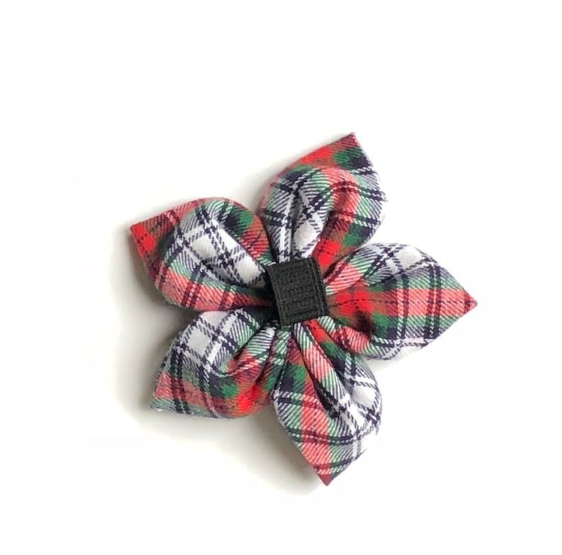 Cute Dog Accessory Flower Dog Collar Plaid Flower Dog Collar Accessory