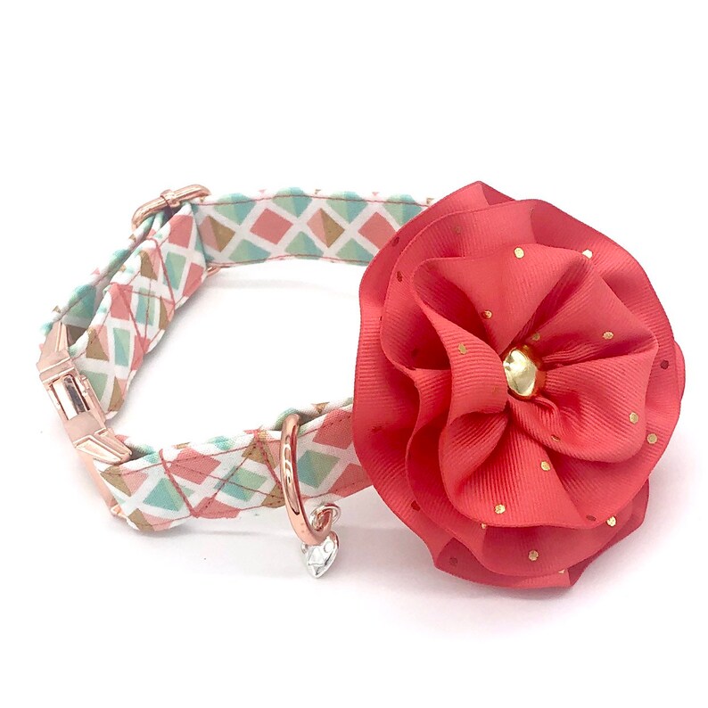 Geometric Coral Dog Collar Cute Dog Collar Etsy