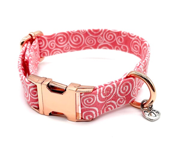 Coral Swirl Dog Collar Cute Dog Collar Girl Dog Collar 