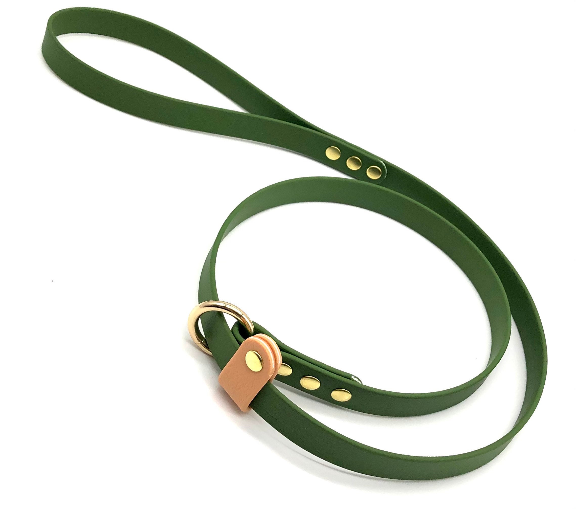 Olive Green Slip Lead Biothane Leash Etsy UK