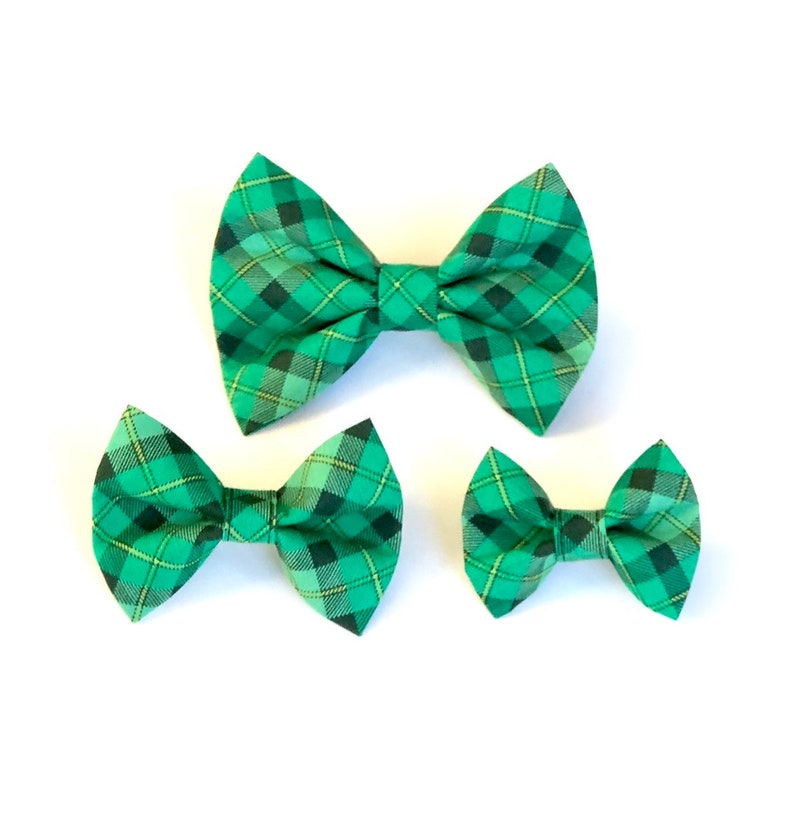 Green Plaid Dog Bow Tie Cute Dog Accessory St Etsy