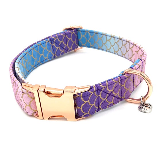 Mermaid Ombre Dog Collar Cute Dog Collar Girl Dog Collar 